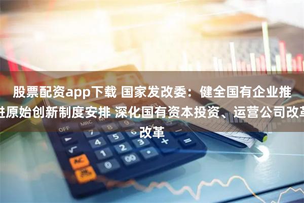 股票配资app下载 国家发改委：健全国有企业推进原始创新制度安排 深化国有资本投资、运营公司改革