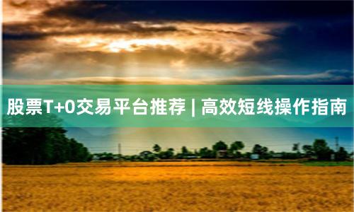 股票T+0交易平台推荐 | 高效短线操作指南